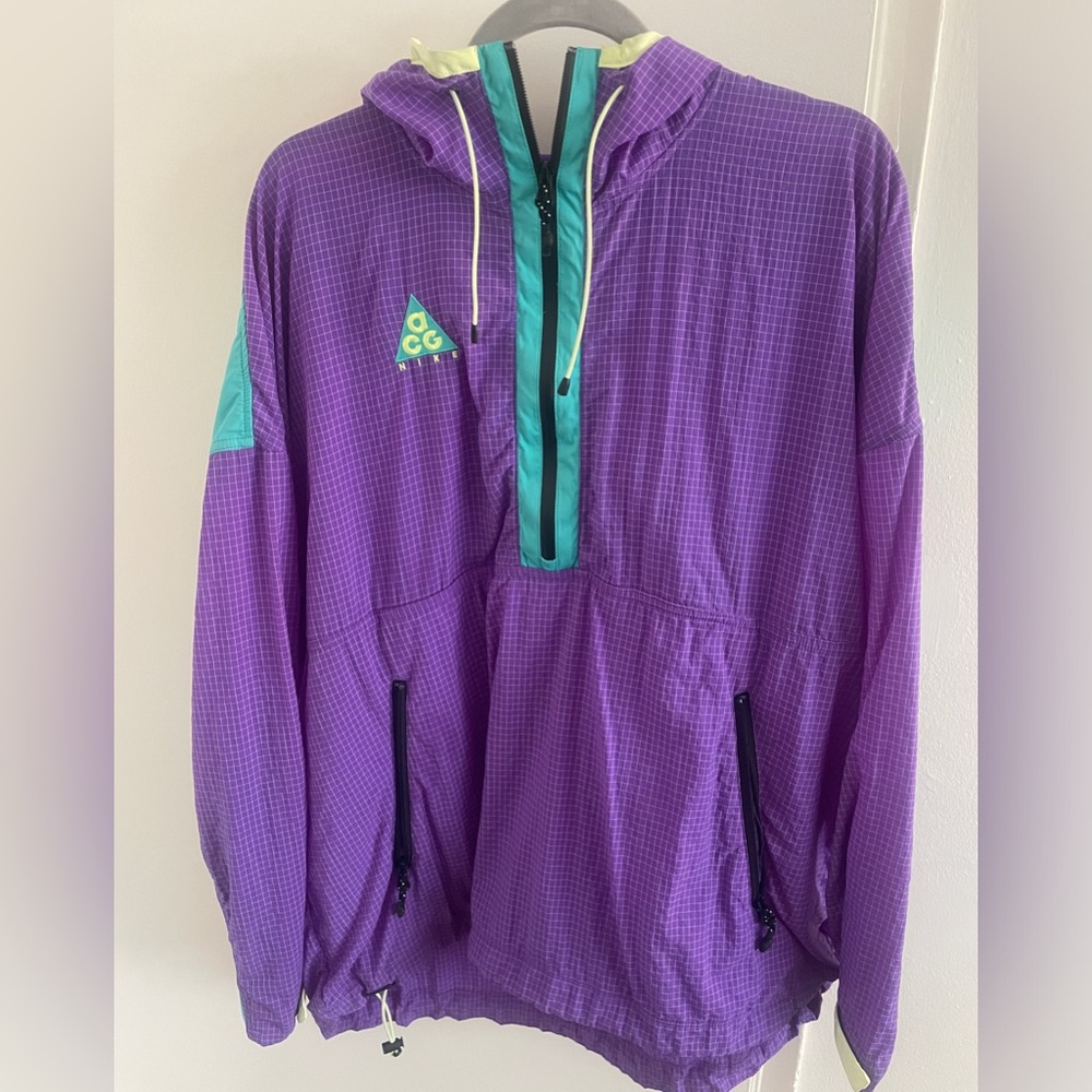 Mens retro Nike quarter zip jacket windbreaker size large